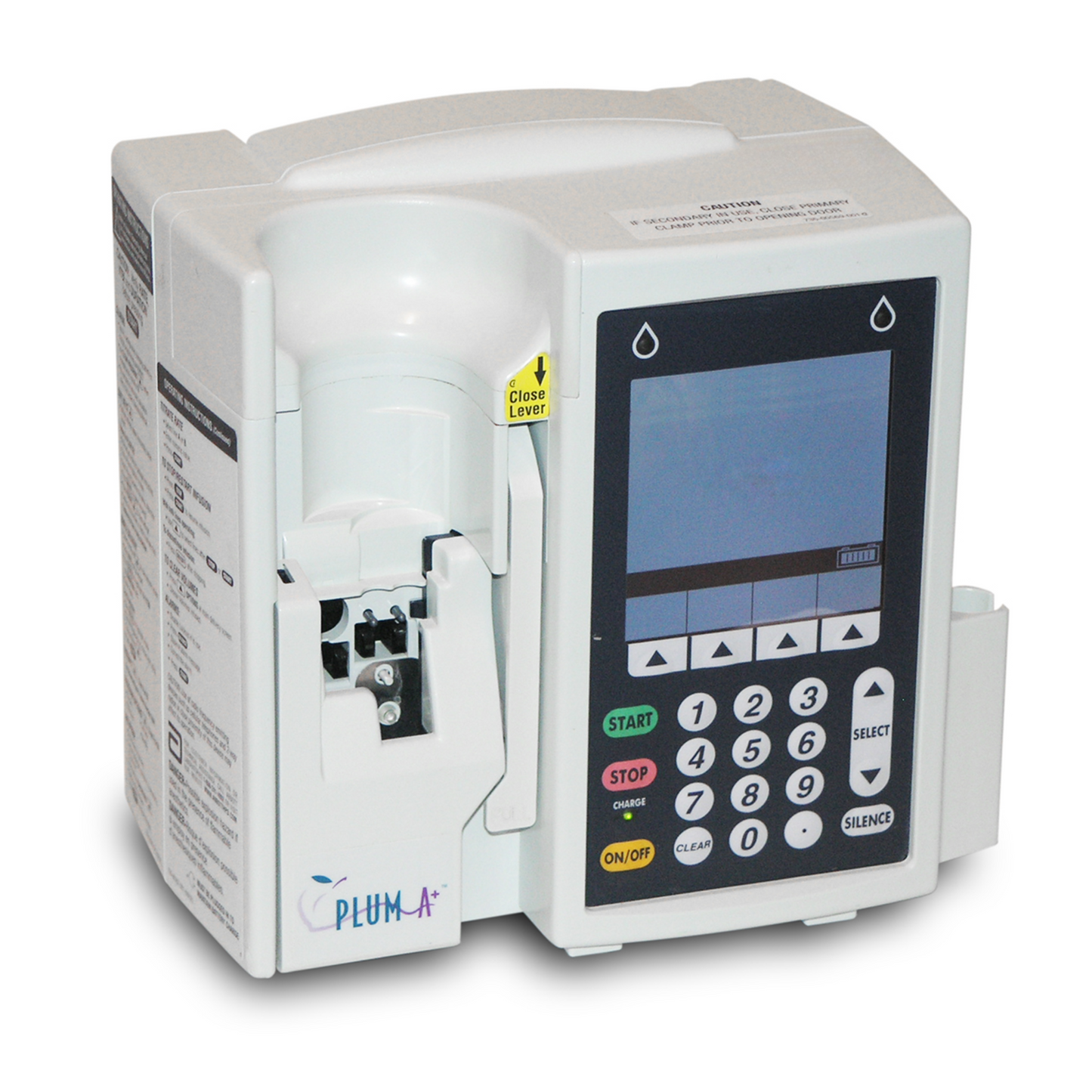 Abbott Hospira Plum A+ Infusion Pump Front View
Hospira Plum A+ Dual Channel IV Pump
Abbott Plum A+ Infusion Pump for Hospital Use