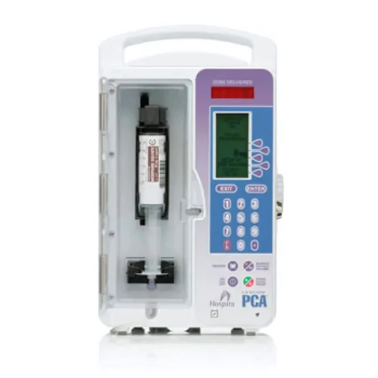 Abbott Lifecare Hospira PCA Infusion Pump front view

Hospira PCA Infusion Pump for pain management

Portable Abbott PCA pump for hospital use
