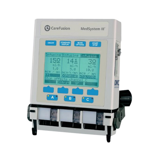 Alaris MedSystem III 2865 triple-channel IV infusion pump

CareFusion Alaris 2865 modular volumetric infusion pump

Alaris MedSystem III 2865 for transport, ICU, and pediatric infusion therapy