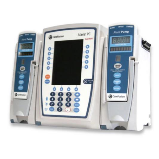 Alaris Medley 8010 and 8015 PC Units with infusion pump modules

CareFusion Alaris 8010/8015 infusion control units side by side

Alaris modular infusion system powered by 8010 and 8015 PC Units