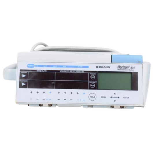 B. Braun Horizon NXT volumetric infusion pump

Horizon NXT IV infusion pump by B. Braun Medical

B. Braun Horizon NXT pump used in hospital infusion therapy