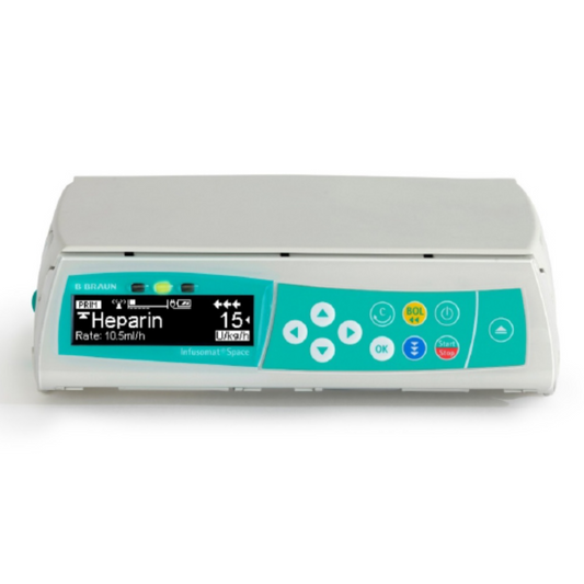 B. Braun Infusomat Space infusion pump on transport pole

Compact Infusomat Space IV pump for hospital use

B. Braun Infusomat Space modular infusion system