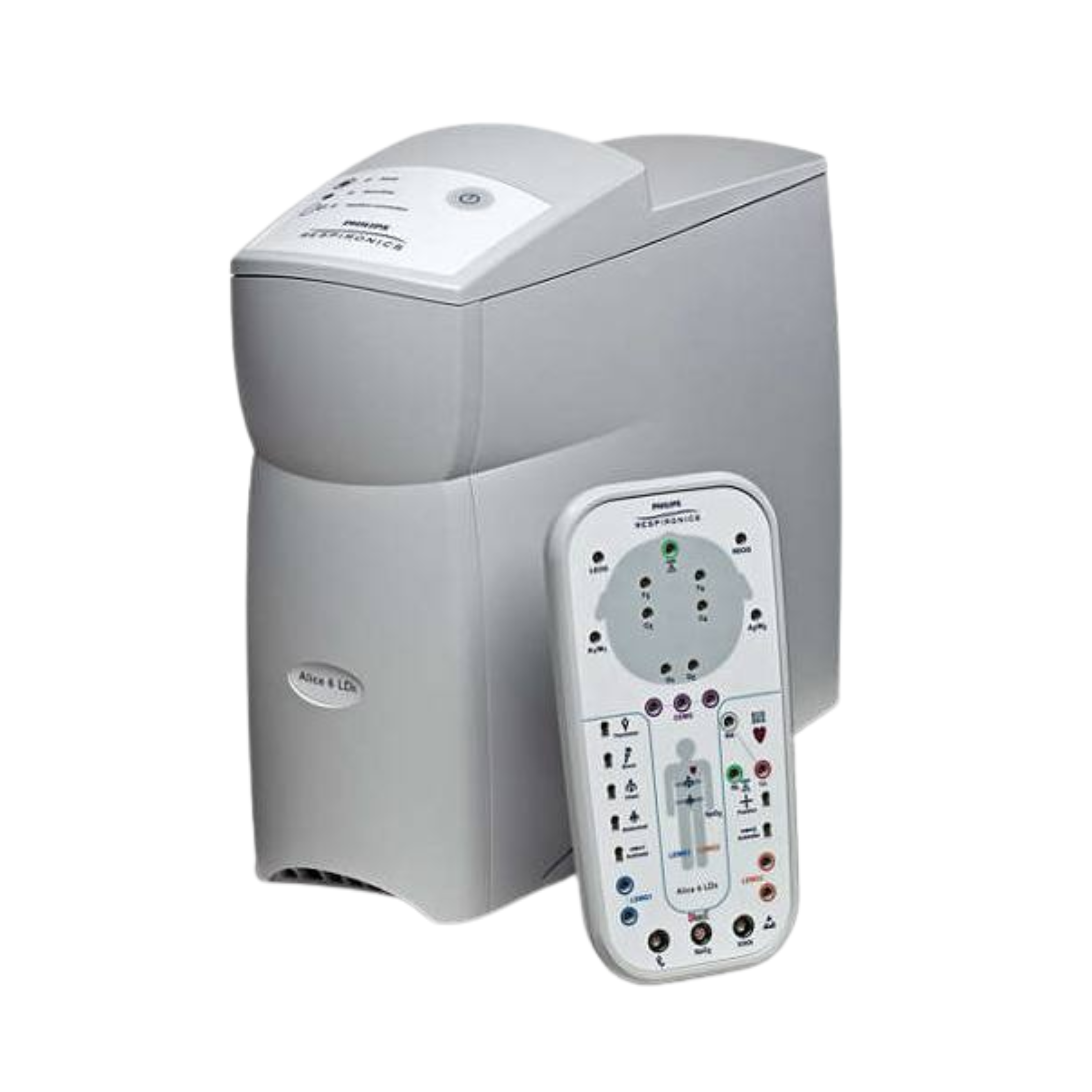Philips Alice 6 LDe sleep diagnostic system front view

Philips Alice 6 LDe PSG recorder with cables

Philips Respironics Alice 6 LDe sleep study device

Philips polysomnography system for sleep labs