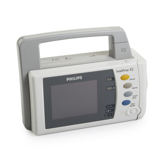 Philips IntelliVue X2 M3002A transport/bedside patient monitor Option A05C06

Philips X2 portable multi-parameter patient monitor with ECG, SpO₂, IBP

IntelliVue X2 compact bedside transport monitor (M3002A)